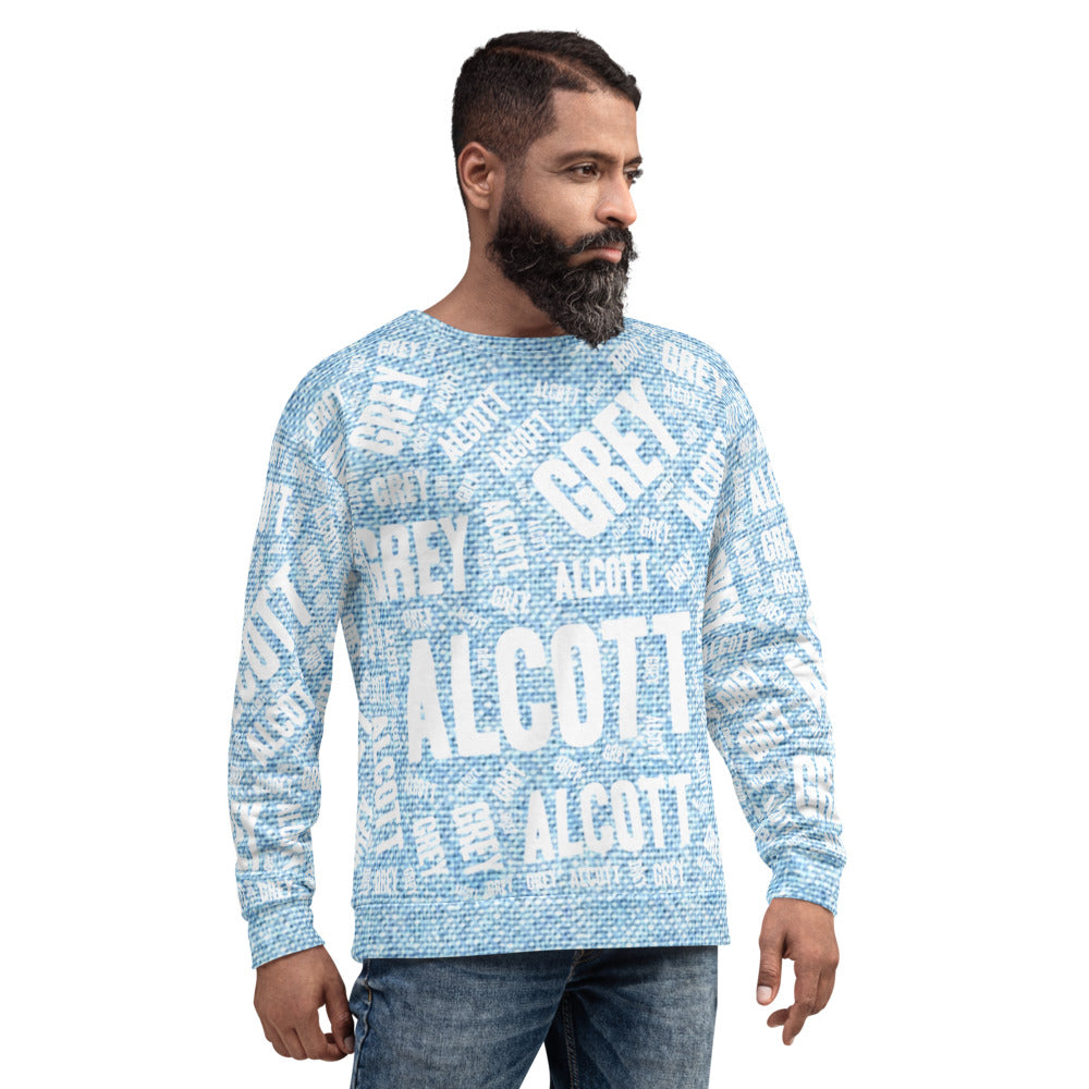 Denim Print Unisex Sweatshirt