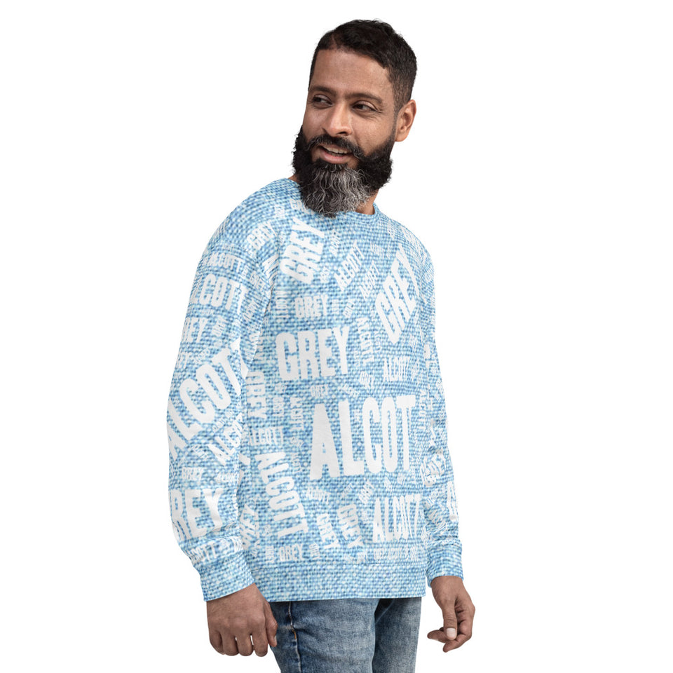 Denim Print Unisex Sweatshirt